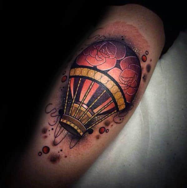 Hot air balloon by me Nicholas Adam  Visible Ink Tattoo  Malden MA   traditionaltattoos  Air balloon tattoo Hot air balloon tattoo Balloon  tattoo