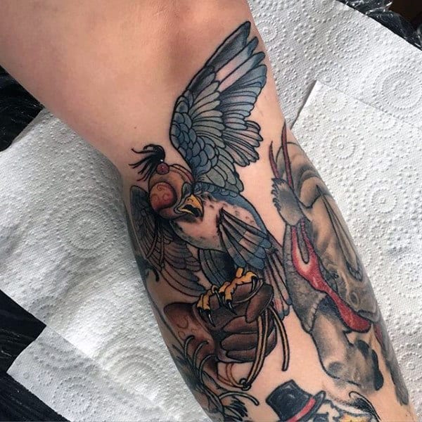 meag stouck on Twitter Thanks Heather Loved finishing up this  neotraditional falcon for you  flowers healed bird fresh  tattoosbymeag relegationtattoo  falcontattoo  birdofprey artnoveau tattoo colourtattoo  https 