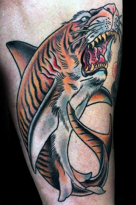 neo-traditional-shark-mens-tattoo-ideas