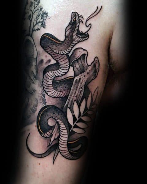 Neo Traditional Snake Tattoos For Gentlemen