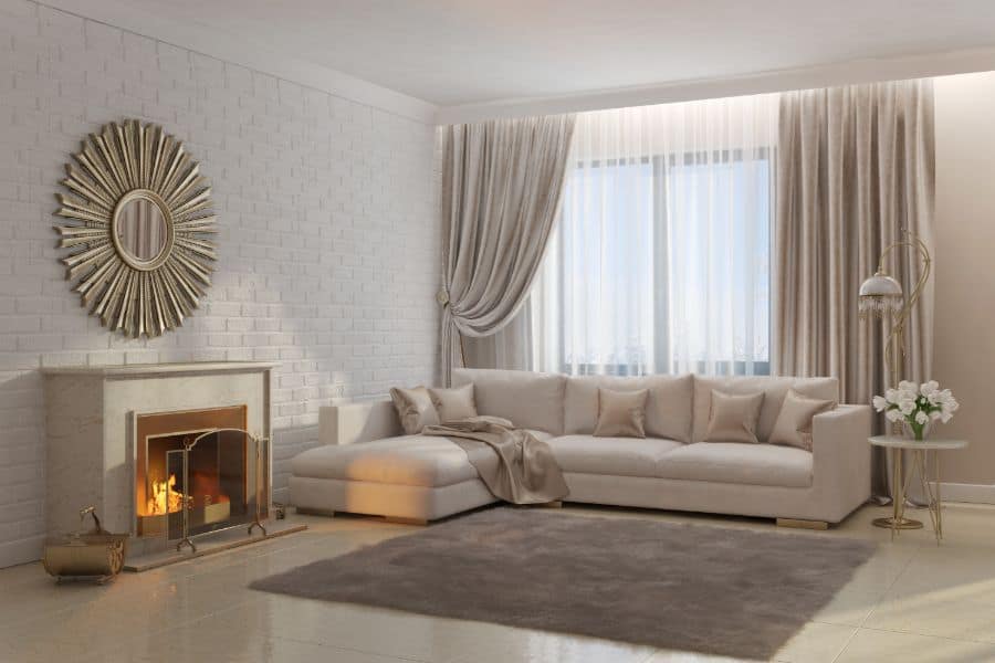 Neutral Muted Color Living Room Curtain