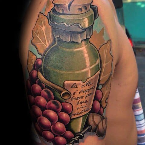 Tattoo uploaded by Pokeyhontas  Handpoked Rose  Wine Bottle Tattoo by  Pokeyhontas  KTREW Tattoo handpoked stickandpoke birmingham  stickandpoketattoo tattoo tattoos handpokedtattoo birminghamuk   Tattoodo