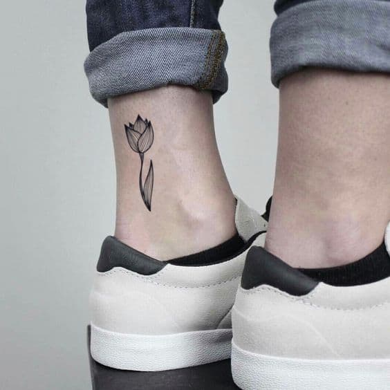 Nice Small Tulip Tattoo