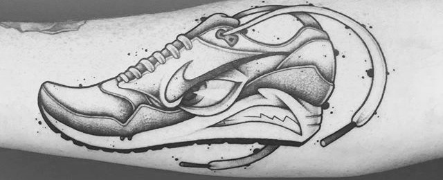 60 Nike Tattoo Designs For Men – Athletic Sneaker Ink Ideas