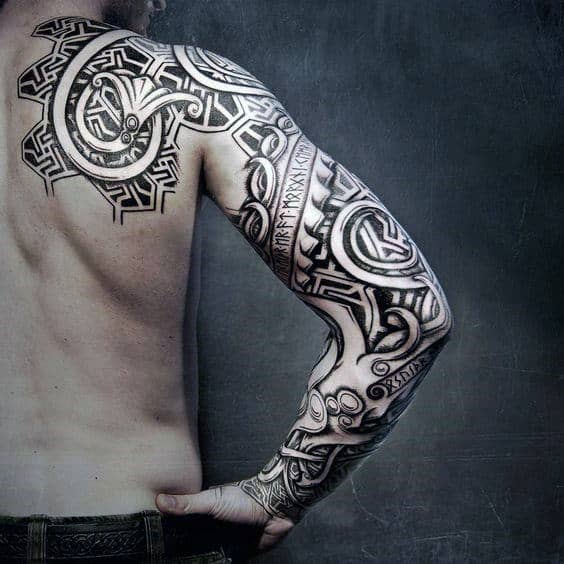 Norse Rune Mens Full Sleeve Designs For Male Tattoos