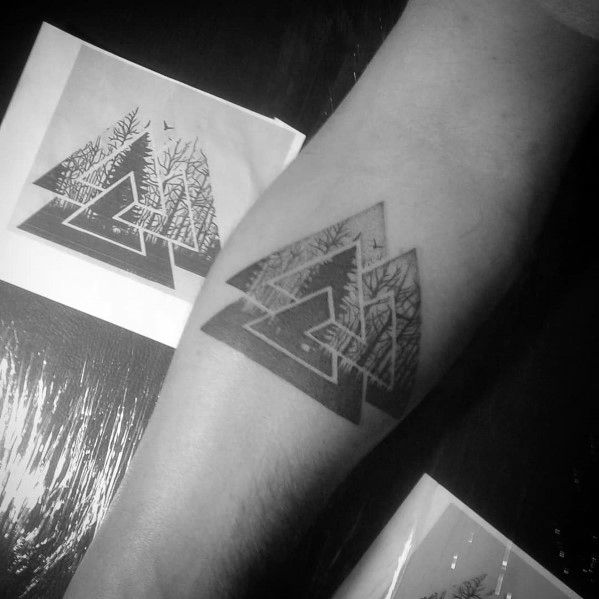 Norse Triangles Guys Tattoo Tree Line