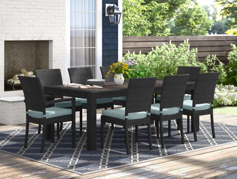 modern wicker outdoor dining set