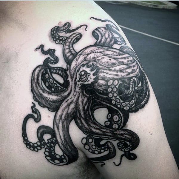 Octopus Chest Tattoo For Men
