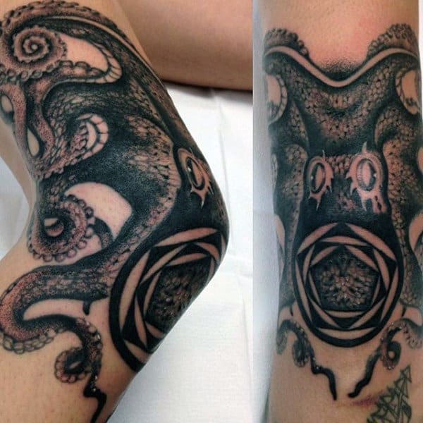 Octopus Tattoos For Elbows On Men