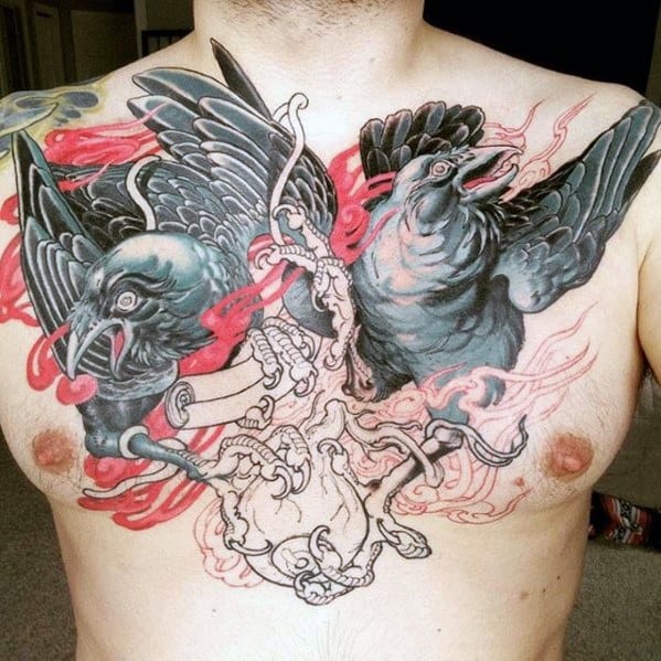 Odins Ravens Huginn And Muninn Guys Tattoo Designs