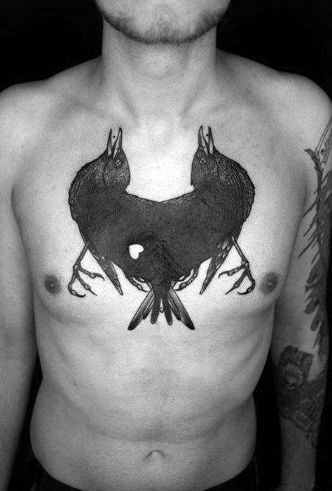 Odins Ravens Mens Tattoo Designs
