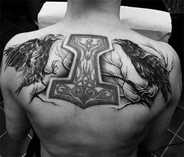 Odins Ravens Tattoos Guys