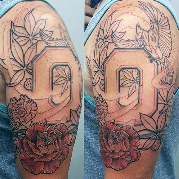 Ohio State Flower Tattoo For Men