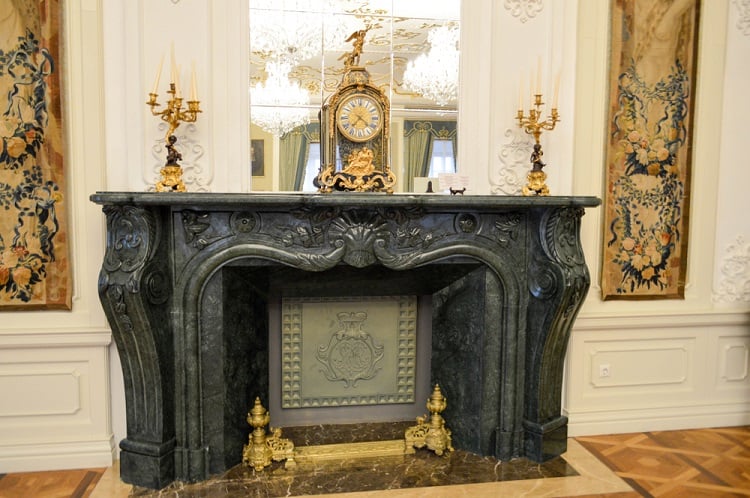 Old Black Antique Fireplace Mantel Decor