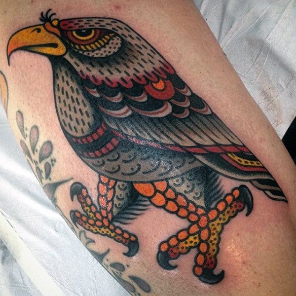 Old School Guys Falcon Arm Tattoos