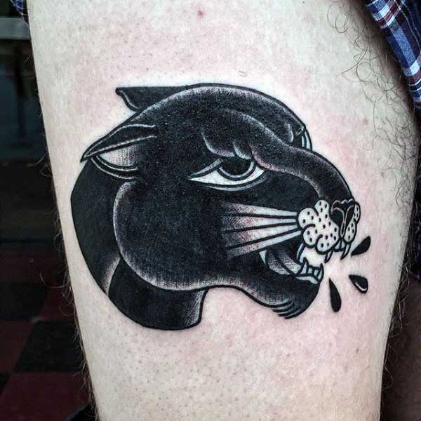 Old School Mens Panther Tattoo