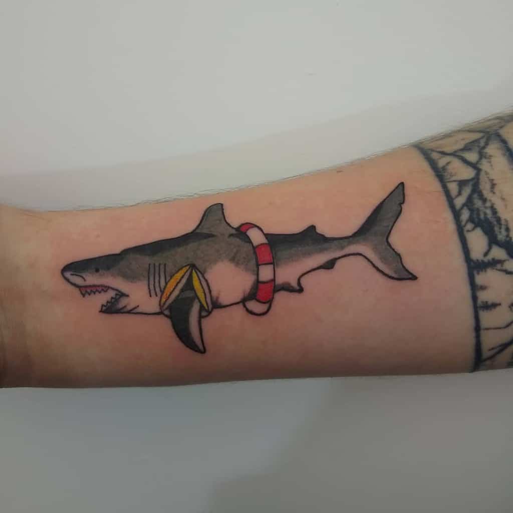 Old School Shark Funny Tattoo