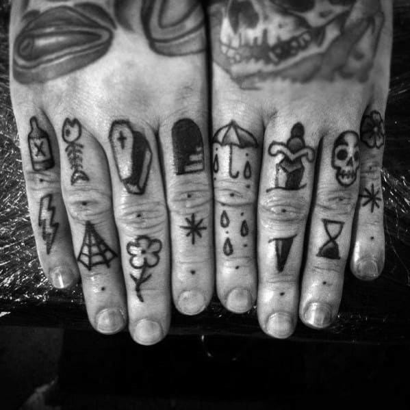 Old School Traditional Small Hand Tattoo Ideas For Men