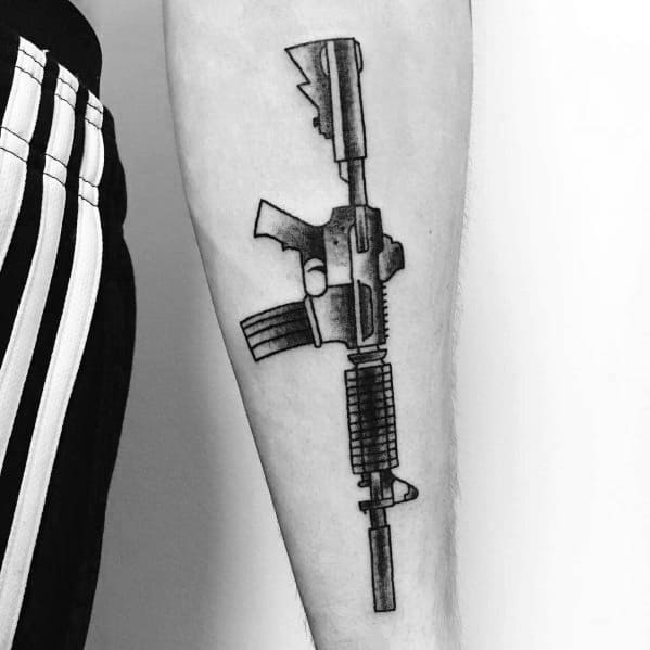 75 Ar 15 Tattoo Ideas For Men Rifle Designs