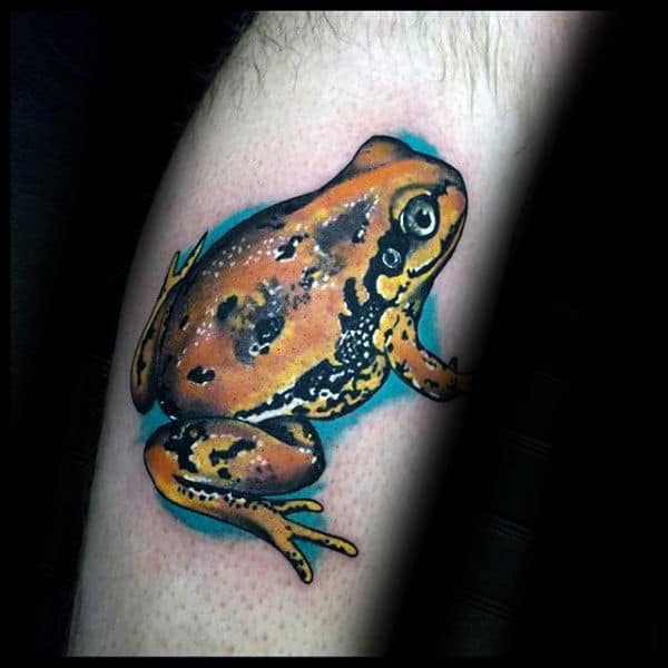 Orange And Yellow Guys Frog Tattoos