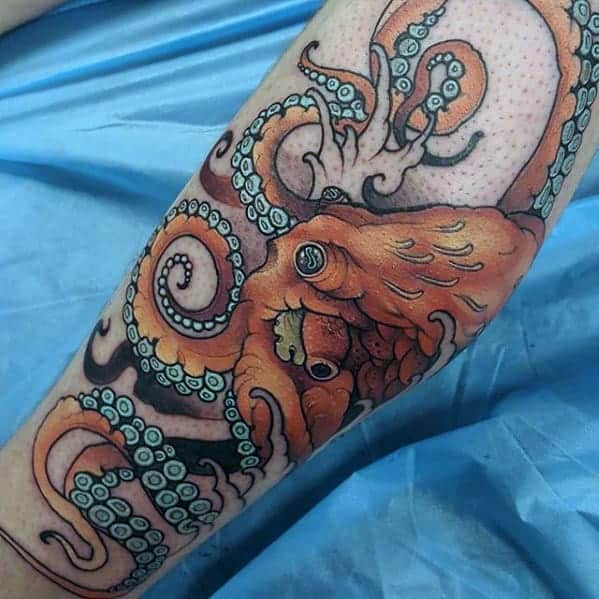 orange-japanese-octopus-mens-leg-tattoo-ideas