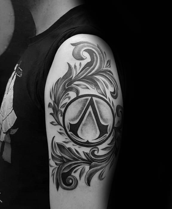 Ornate Assassins Creed Male Arm Tattoos