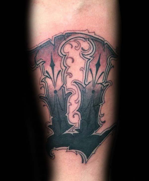 Ornate Gemini Sign Mens Inner Forearm Tattoo