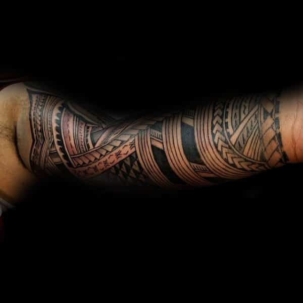 Ornate Male Half Sleeve Samoan Tattoo Inspiration With Tribal Designs