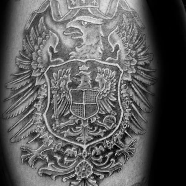 Ornate Mens Detailed German Eagle Tattoo On Arms