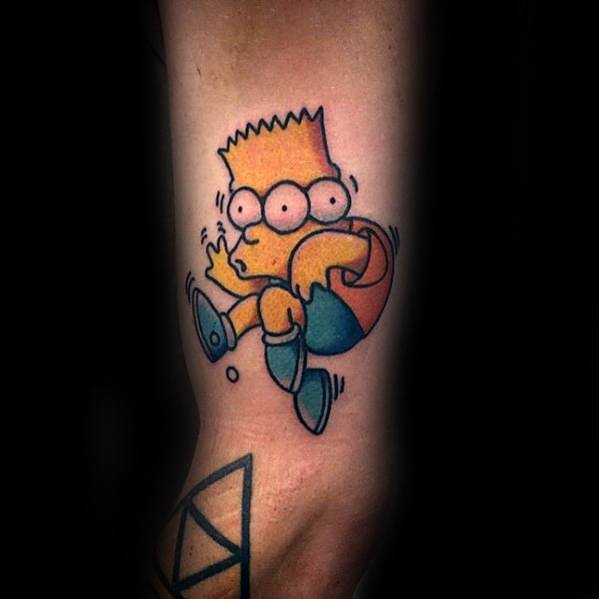 Outer Arm Bart Simpson Mens Tattoo Ideas