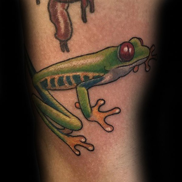 Outer Arm Distinctive Male Tree Frog Tattoo Designs