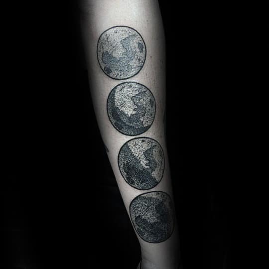 Outer Forearm Amazing Mens Moon Phases Tattoo