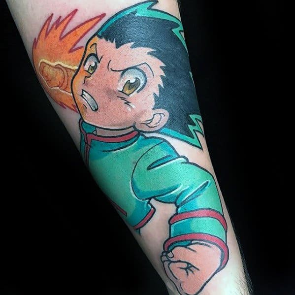 Outer Forearm Anime Tattoo Ideas For Gentlemen