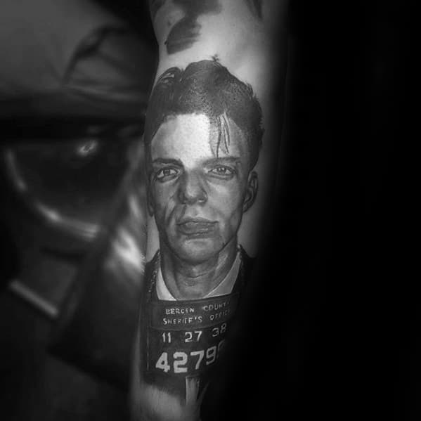Outer Forearm Frank Sinatra Guys Tattoo Ideas