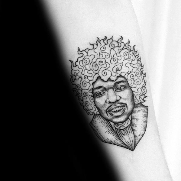 Outer Forearm Jimi Hendrix Guys Tattoo Designs