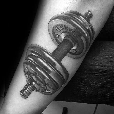 Outer Forearm Realistic 3d Modern Male Crossfit Tattoos