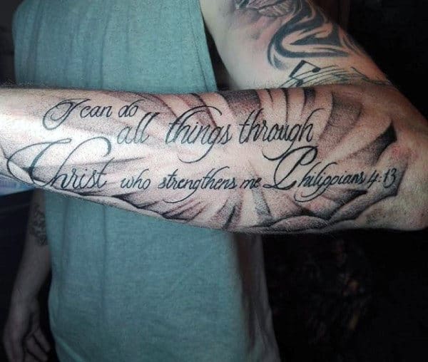 Tattoo uploaded by Jay  Bible verse with some clouds and rays to fit the  forearm V fun one to do  Tattoodo