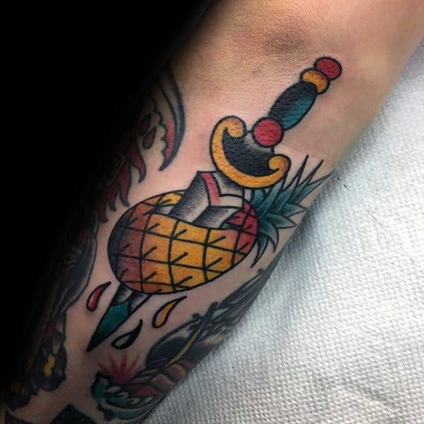 60 Pineapple Tattoo Designs For Men - Tropical Fruit Ideas