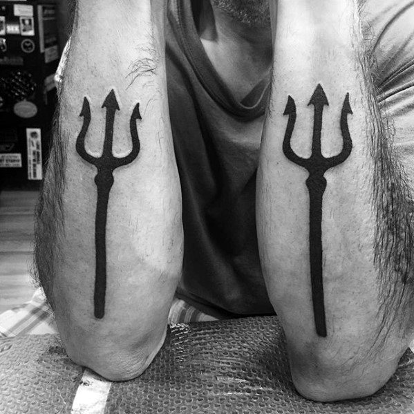 Outer Forearms Manly Trident Tattoo Design Ideas For Men