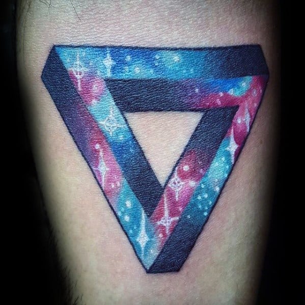 Outer Space Forearm Cool Penrose Triangle Tattoo Design Ideas For Male