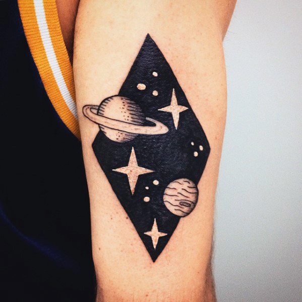 Outer Space Sky Guys Simple Arm Tattoos