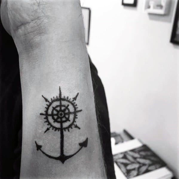 Outer Wrist Compass Excellent Guys Simple Anchor Tattoos