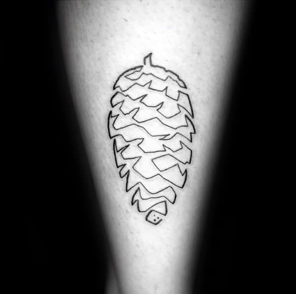 Outline Pine Cone Guys Tattoo Ideas