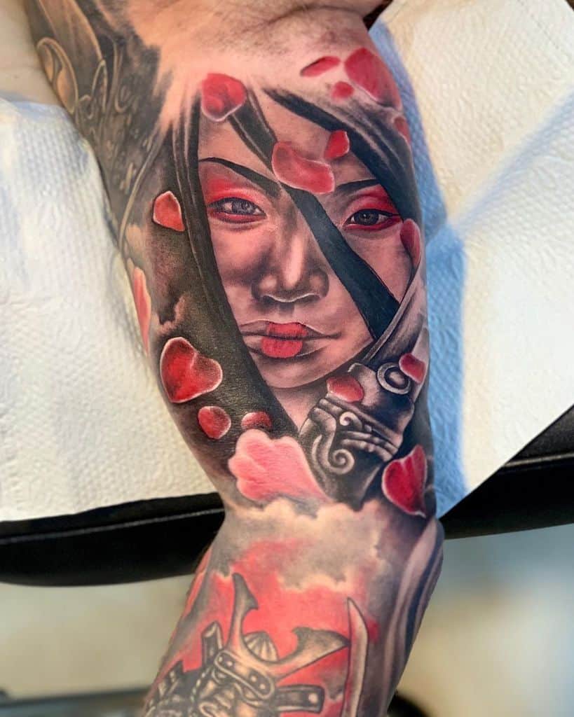 Outstanding Oil Geisha Tattoo