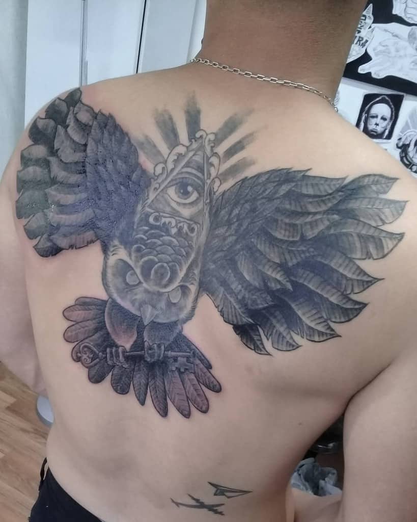 Owl Third Eye Tattoo