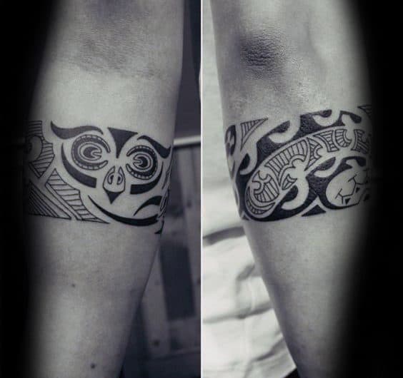 Owl Tribal Forearm Mens Tattoo Ideas Armband Design