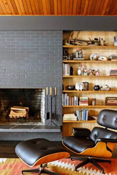 grey fireplace