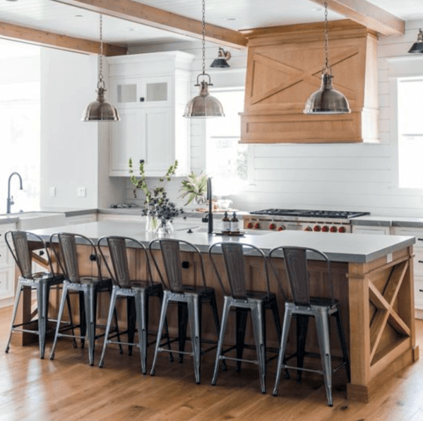 Painted White Home Kitchen Designs Wood Backsplash