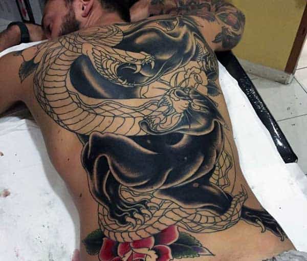 Panther And Snake Tattoo For Men