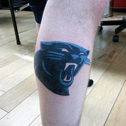 Panthers Mens Football Nfl Tattoo On Lower Leg